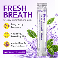 Ikzee – Sachets de bain de bouche correcteurs de couleur en gros, format voyage, bain de bouche violet pour blanchir les dents, rafraîchir l'haleine et favoriser la santé des gencives