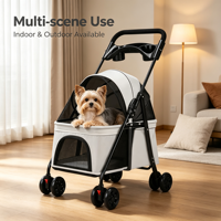 Poussette pour animaux de compagnie la plus vendue pour petits chiens, chats, chiens Teddy, chatons, légère, pliable, avec cadre métallique, portable, amovible, pour usage extérieur, 20 kg