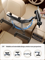 Support universel pour téléphone et tablette à fixer sur appuie-tête, bras télescopique rotatif flexible à 360°, hauteur réglable, support de voiture pour smartphone de 4,7 à 13 pouces