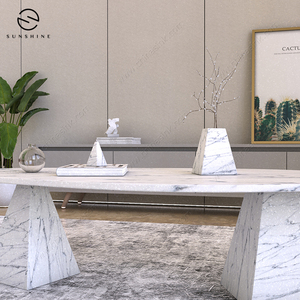 โต๊ะกาแฟสไตล์โมเดิร์นหรูหรากลางศตวรรษหน้าไม้โอ๊ค MDF ดีไซน์หินอ่อนทรงกลมพร้อมโลหะสำหรับห้องนั่งเล่นของตกแต่งบ้าน - Product Image 5