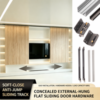 Quincaillerie dissimulée pour porte coulissante extérieure, rail amortisseur anti-saut à fermeture douce, rail coulissant robuste pour meuble TV