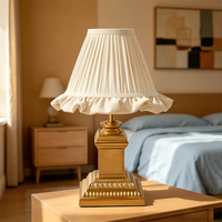 Lampe de table vintage de luxe en or, rechargeable, à LED tactile, avec abat-jour en tissu, pour la décoration de la maison et des hôtels