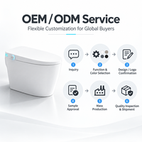 Bidet intelligent à poser au sol CUPC ETL 110V avec commande vocale, couvercle automatique et chasse d'eau automatique