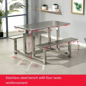 Ensemble table et banc de cantine, structure en acier durable, mobilier de salle à manger pour écoles et cafétérias, surface facile à nettoyer, design peu encombrant - Product Image 2