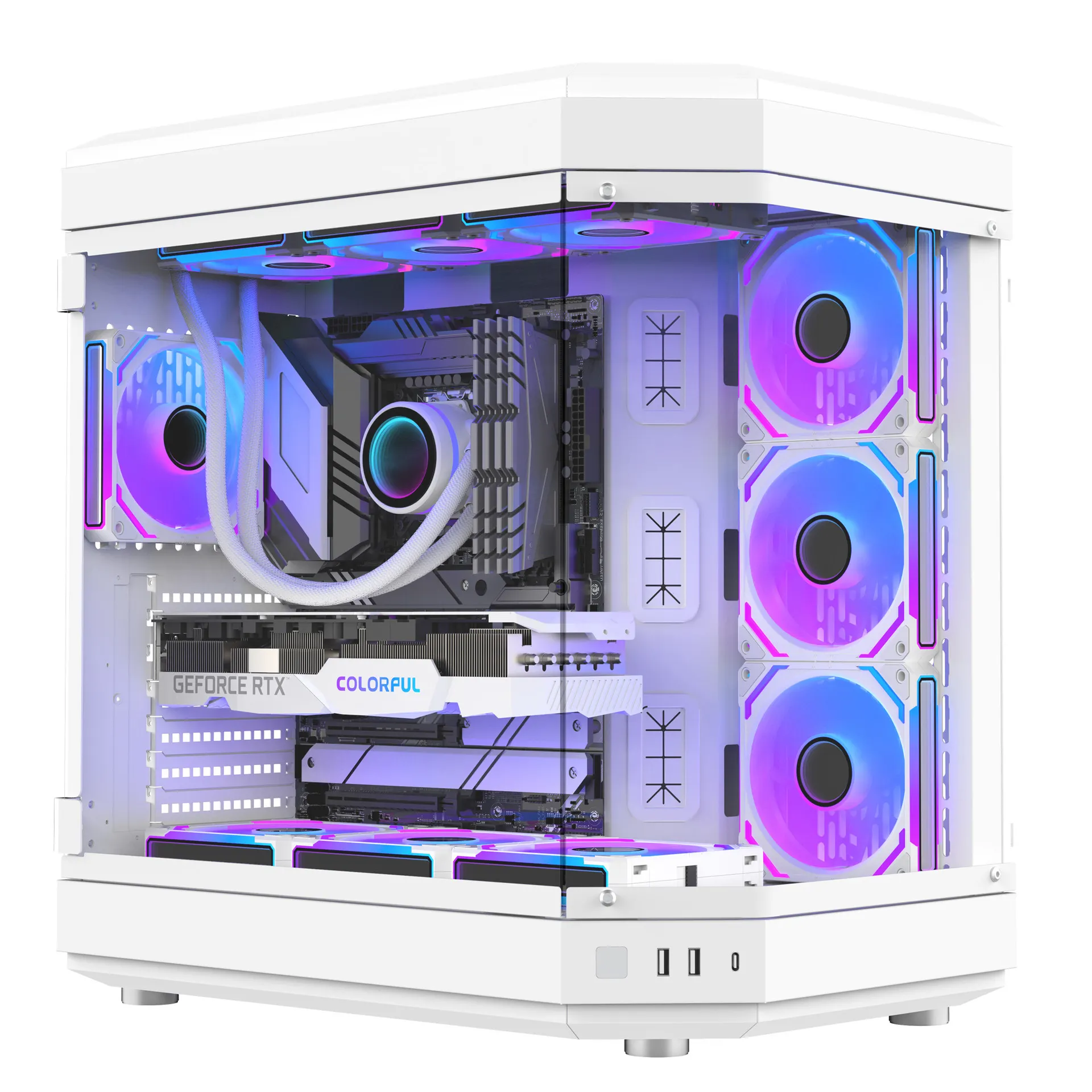 Casing Tempered Glass penuh untuk game, casing komputer PC kelas atas