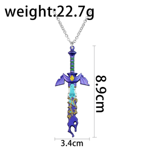 Legend of Zelda Master-Schwert Modell-Halskette für Männer, Kingdom Tears Mehrfarbiger Anhänger Schlüsselring, Sammlerstück für Fans - Product Image 6
