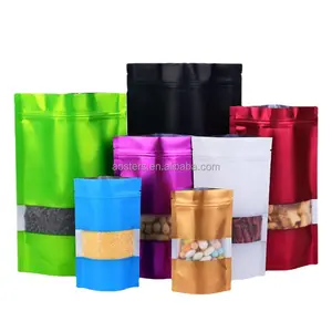 Custom snack ziplock aluminum foil packaging bag stand up pouches for food package