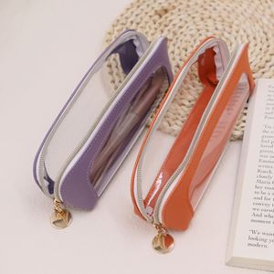 Custom6 COLORS Durable Fashion PVC Zipper Water Resistant <b>Makeup</b> Brushes Pouch <b>Bag</b> <b>Transparent</b> Window Travel Cosmetic Brush Case - Product Image 3