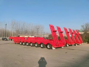 Machine lourde transport hydraulique détachable col de cygne lowbed lowboy semi-<span class=keywords><strong>remorque</strong></span> surbaissée - Product Image 6