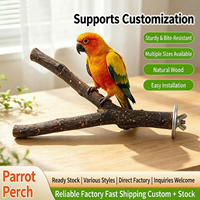 Perchoir en bois naturel pour oiseaux, support en forme de fourche d'arbre, jouet pour perroquet, peut accueillir des branches, accessoires pour cage à oiseaux