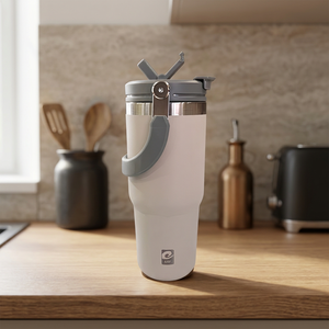 Gobelet isotherme en acier inoxydable éco-minimaliste 750 ml avec couvercle à poignée, isolation thermique 12-24 heures, compatible eau bouillante, pour voyage et voiture - Product Image 3