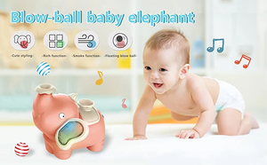 Elefante de juguete eléctrico con ruedas universales, luz y música, pulverizador humidificador, bola inflable suspendida y juguete andador para niños - Product Image 4