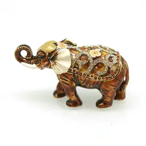 SHINNYGIFTS GuangDong Factory Thailand Elephant Trinket box Enamel Jewelry Gift Box