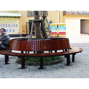 مخصص الحديد الزهر ألواح خشبية منحنية حديقة شبه دائرة في الهواء الطلق مقعد مع مسند الظهر - Product Image 6