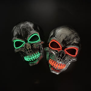 Halloween Squelette Masque Complet Glowing Horror Head Cosplay <span class=keywords><strong>Accessoire</strong></span> Prop Plastique Chapeaux Déguisement pour la Nuit - Product Image 4