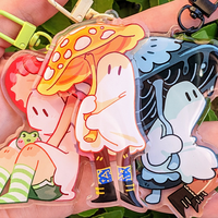 Porte-clés en acrylique transparent personnalisé de forme irrégulière, accessoire pour clés, design de dessin animé disponible