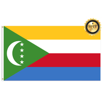 Vente en gros 3x5ft drapeaux des Comores polyester 68D/100D Personnaliser toutes les nations expédition rapide Fournisseur fiable livraison rapide