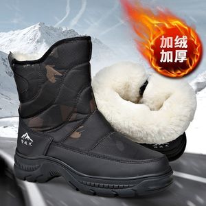 Botas de Nieve para Hombre, Forradas de Lana, Suela de Goma, Media Caña, Impermeables, Cálidas, para Invierno y Exteriores - Product Image 1