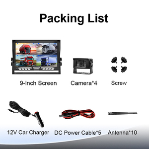 ระบบกล้องบันทึกภาพ DVR ขนาด 9 นิ้ว 4CH พร้อมจอภาพ กล้องมองหลังไร้สาย AHD ระบบมองกลางคืน กันน้ำ IP67 สำหรับรถบรรทุกและรถพ่วง - Product Image 4