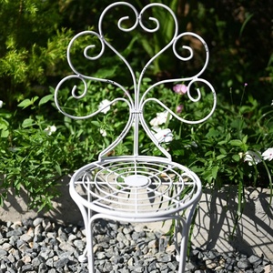 Muebles <span class=keywords><strong>de</strong></span> Patio Rústicos Franceses, Sillas <span class=keywords><strong>de</strong></span> Bistró <span class=keywords><strong>de</strong></span> Hierro Forjado, Cómodas para Comer, Blancas, Impresas con Protección UV, Resistentes al Agua, Duraderas, para Jardín y Exteriores - Product Image 5