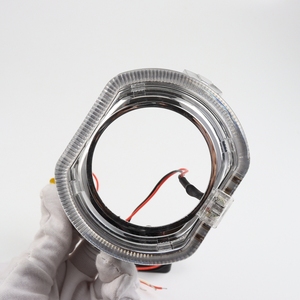 Carcasa de Proyector Bi-LED CQL KVISUAUTO de 2.5 y 3 Pulgadas, Plateada y Negra, con Ojos de Ángel LED para Lentes Bi-LED Aozoom - Product Image 3