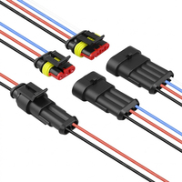 Konektor Otomotif AMP Tahan Air IP67 Inti Tembaga, Kabel Harness Pria Wanita untuk Mobil Motor, Isolasi PVC 1.5mm