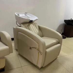 Lavacabezas de peluquería con asiento, lavacabezas de peluquería reclinable, lavacabezas compacto de altura reducida, lavacabezas con calentador de agua - Product Image 2