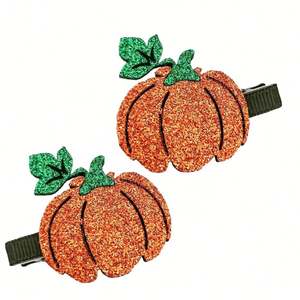 Nouveau à la mode enfants épingle à cheveux en gros mignon enfants paillettes feutre Halloween citrouille pince à cheveux pour enfants filles - Product Image 1