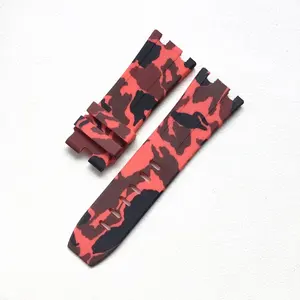 Chất Lượng Mềm Silicone Làm Thời Trang Đầy Màu Sắc Chống Thấm Nước Camo Xem Strap Phù Hợp Cho AP Xem Custom Made Cao Su Silicone Bracelet