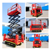 Plataforma Elevadora de Tijera Todoterreno CHANGDING GTJZ12 con Plataforma Antideslizante de Acero con Alto Contenido de Manganeso, Altura de Trabajo de 13.80m y Capacidad de Elevación de 113kg