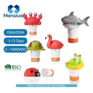 Dosificador de <span class=keywords><strong>Cloro</strong></span> Flotante de PVC con Diseño de Dibujos Animados, con Tapa Fácil de Abrir, Duradero y Seguro para Piscinas Elevadas y Enterradas - Product Image 1