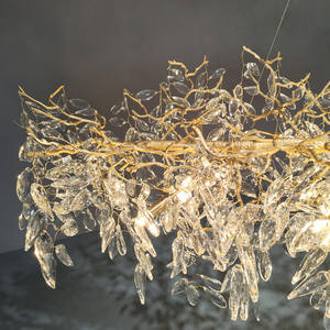 Branche d'arbre moderne lumières led suspension décorer salon lustre en cristal de luxe décoration - Product Image 5