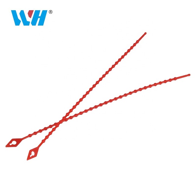 Fast Adjustable Cable Tie Silicone Reusable Strong Round Silicone Cable Ties Releasable Beaded Nylon Wire Management