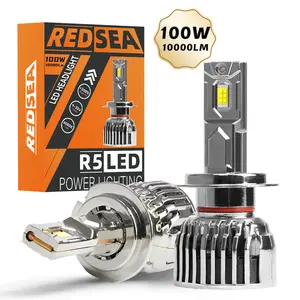 Redsea nueva llegada R5 100W bombillas H11 LED voiture H4 LED 40000 lumen LED faro bombilla H1 H7 9005 9006
