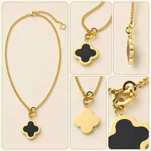 Collar de Oro con Flores Negras para Mujer, Joyería para Eventos Empresariales y Nocturnos, Fabricante - Product Image 4
