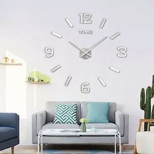 Grande Horloge Murale de 47 Pouces, Horloge Numérique Silencieuse DIY, Autocollant Mural Miroir 3D, Montre à Quartz pour la Décoration du Salon et de la Salle de Réunion - Product Image 4