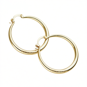 Rose Gold <b>Hoop</b> <b>Earrings</b> Classic Everyday Wear Unisex <b>Fine</b> Jewelry 14K Plated Round Shape - Product Image 1