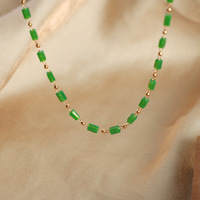 Ensemble de bijoux en pierres de cristal pour femmes, collier et bracelet tendance pour le bureau, vente en gros