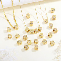 2025 nouveau gros 26 lettre carré incrusté zircon cubique bricolage perle accessoires mode Couple bijoux cadeaux pour hommes femmes