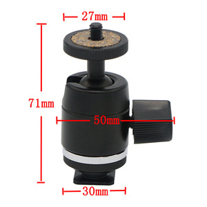 Support de cardan universel en aluminium pour appareil photo reflex numérique, tout métal, avec fixation griffe porte-accessoire et rotation de 360° pour flash - Product Image 4