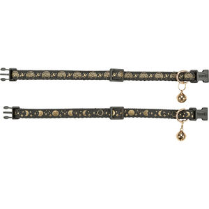 Collar para mascotas Trixie con diseño negro y dorado, ajustable, con cascabel para gatos - Product Image 3