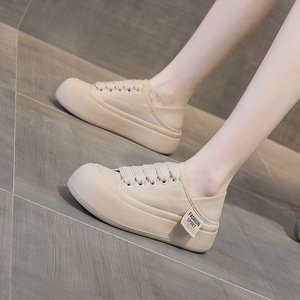 2025 Spring New Women's Sports Casual All- <b>Match</b> <b>Board</b> Shoes Big Head Single-Layer Slip-On White Shoes - Product Image 4