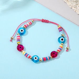 Handmade Woven Glass <b>Adjustable</b> <b>Bracelet</b> With Evil Eye Design Mixed Colors Unisex Jewelry Gift Style 1 2 3 - Product Image 2