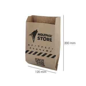 Sacchetto in Carta Kraft 12x20 cm Negozio Wolfpack (50 unità) - Product Image 2