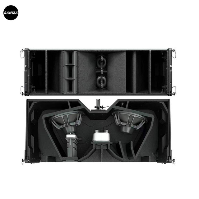 Wpl Dual 12 Inch 3 Ways Line Array Speakers Active Passive Karaoke Dj Wooden Shell Sound Equipment