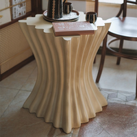 Table basse moderne et durable en ciment magnésia pour salon et bureau à domicile, design inspiré du terrazzo