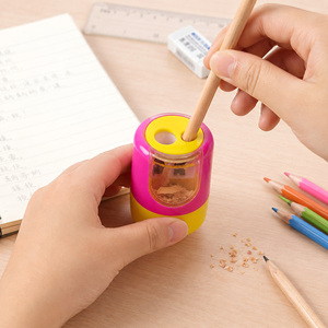 <span class=keywords><strong>Taille</strong></span>-<span class=keywords><strong>crayon</strong></span> manuel à double trou avec bac à copeaux, lame en métal et plastique, fournitures scolaires - Product Image 3