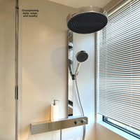Ensemble de robinetterie de douche thermostatique en laiton avec pommeau de douche carré effet pluie pour projets hôteliers