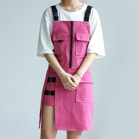 WeavWin Tablier de travail en coton imprimé avec logo personnalisé pour hommes et femmes pour le nettoyage Café-restaurant Jardinage Serveur