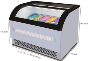 Congelatore Espositore per Gelati WSD WSD-288 Commerciale Monotemperatura a Raffreddamento Statico, Attrezzatura di Refrigerazione in Vetro 300L Scorrevole - Product Image 5